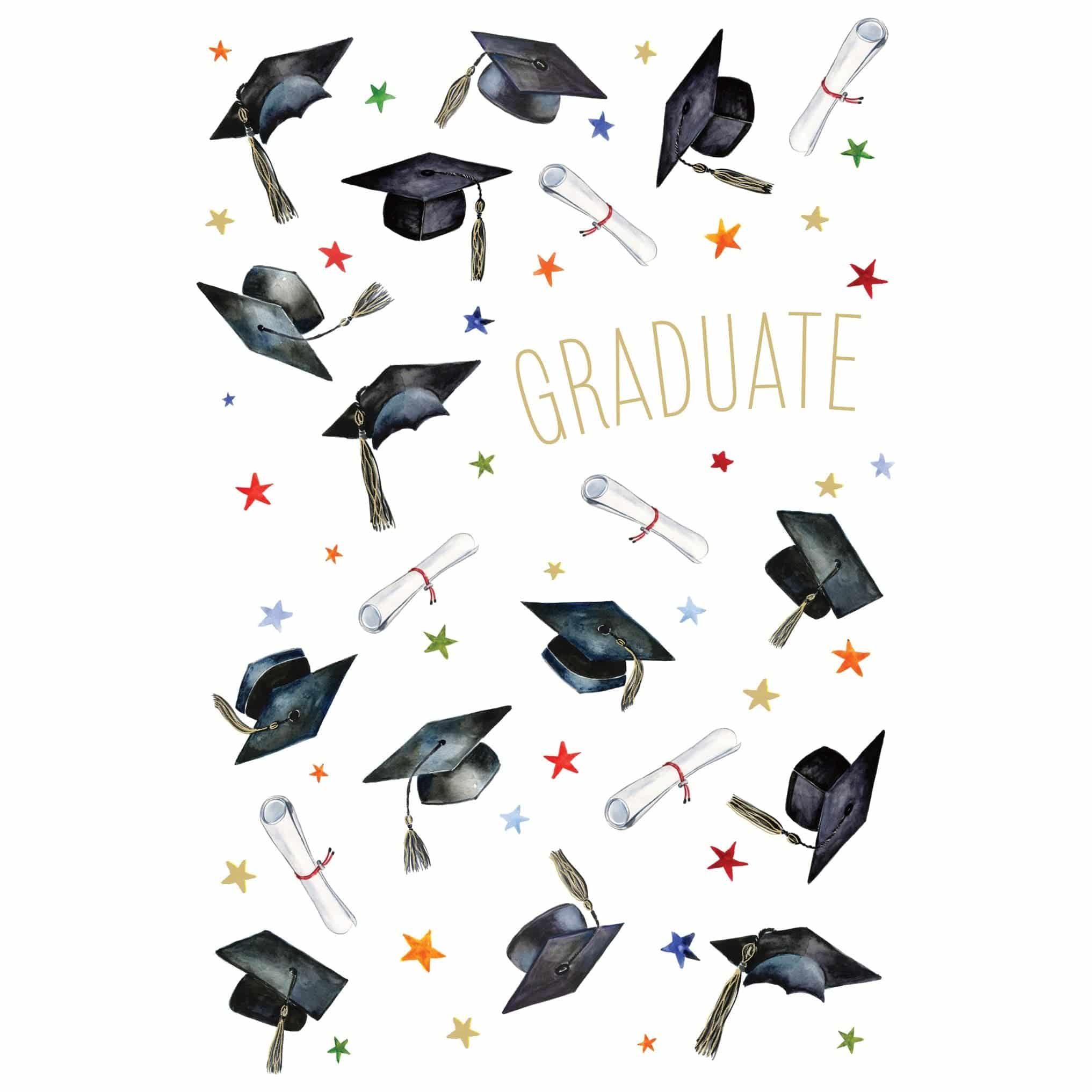 Pictura Cap Toss Graduation Card featuring a celebratory cap toss illustration for graduation celebrations.